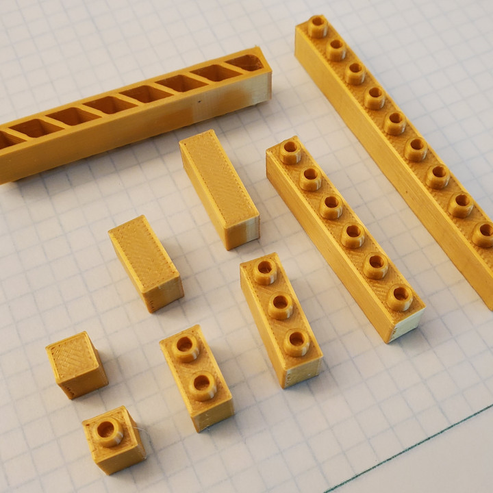 Montini construção tijolos pip conjunto Lego compatível quadra blocos Bouwstenen briques 3D print model - Mito3D