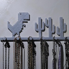 google offline t-rex - necklace holder game trex 3d print model - Mito3D