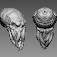 cthulhu head - keychain bust store print printable alien animal creature dragons dungeons gift keyring monster statue collectable tabletop tentacle dnd pathfinder 3d print model - Mito3D