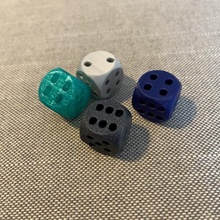 holey dice game games holes numbers dots di 3d print model - Mito3D