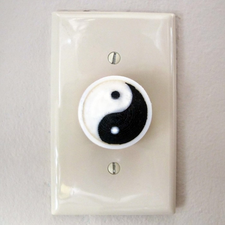 dualstrusion yin-yang dimmer knob & garden lighting zheng3 yinyang 3D print model - Mito3D