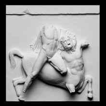 partenon sul metope ii Varredura batalha corpo figura grego cabeça mitologia escultura Atenas 3dprinting gesso centauro acrópole Elgin fragmento high relief artec garganta lapith 3d print model - Mito3D
