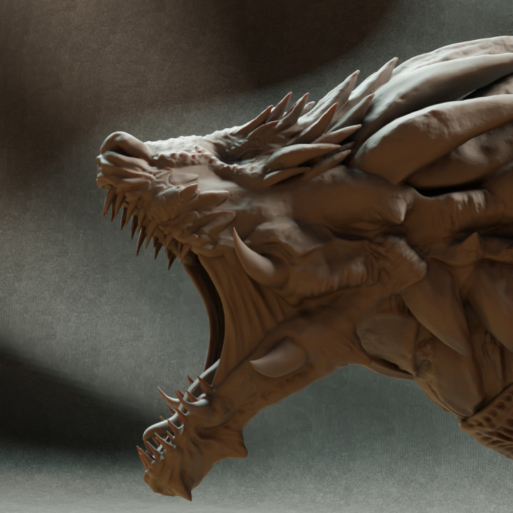 dragonhead store dragon head monster miniature 3D print model - Mito3D