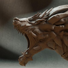 cabeza dragón Tienda continuar monstruo miniatura 3d print model - Mito3D