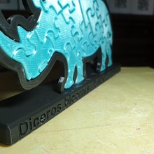 rhinoceros puzzle jigsaw rhino 3d print model - Mito3D