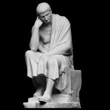 estátua sentado filósofo Varredura 3d escultura helenístico barroco gesso pensador cópia artec cc0 openglam eva smk open palazzo spada epicuro 3d print model - Mito3D