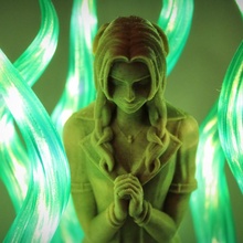 aerith female figurine gaming girl lamp led light woman finalfantasy fanart aeris 3d print model - Mito3D