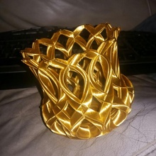 basket gold pen art container crown cup fancy ornate 3d print model - Mito3D