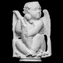 Marfil escanear pájaro tallado ganso mitología escultura sonreír alas alemán 3dscan estatuilla openglam 3d print model - Mito3D