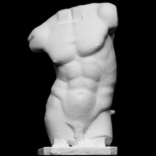 tronco masculino figura Varredura clássico pedra branco curva mármore nu movimento fotogrametria openglam 3d print model - Mito3D
