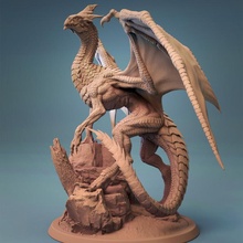 young white dragon tabletop print lord whitedragon dnd drake lotp 3d print model - Mito3D