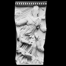 panneau Pergame 39 autel frise Athéna analyse 3d mythologie hellénistique chef d'oeuvre Berlin Nike ailé artec openglam smk open asia minor gigantomachie 3d print model - Mito3D