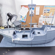 Ortaçağa ait manzara tüccar ticaret gemi masaüstü d Zindanlar Ejderhalar 3d print model - Mito3D