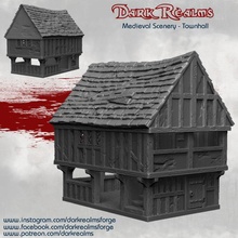 medieval scenery - townhall tabletop house terrain hall town d&d 3d print model - Mito3D