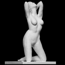 estaciones escanear Arte escultura estatua invierno mujer bronce parque 3dprint público 3dscan belleza latón temporada arte fino arrodillado 3d print model - Mito3D