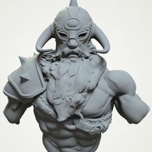 barbare guerrier buste boutique viking Masculin 3d print model - Mito3D