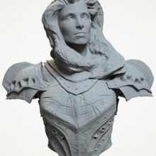 hembra Caballero busto Tienda fantasía guerrero miniatura 3d print model - Mito3D