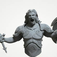 Masculin Chevalier buste boutique épique bouclier épée guerrier miniature 3d print model - Mito3D