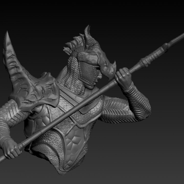 dragon knight bust fantasy warrior 3D print model - Mito3D