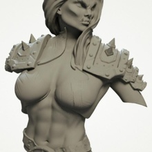 hembra orco guerrero busto Tienda fantasía frenético 3d print model - Mito3D