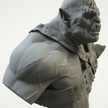 orc warrior bust store fantasy rpg tabletop berserker 3d print model - Mito3D