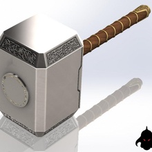 meraviglia mjolnir fan arte replica oggetti scena cosplay puntello comico thor martello norvegese 3d print model - Mito3D