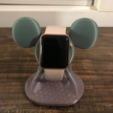 apple watch charging dock cable stand mickey wire charger 3d print model - Mito3D