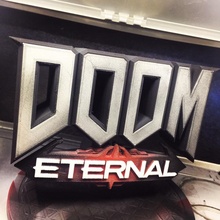 doom eternal logo demon gaming xbox shooter ps4 gamer doomguy fps idsoftware 3d print model - Mito3D