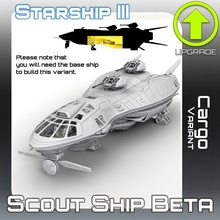 scout ship beta cargo variant tabletop sci-fi star terrain war miniature scifi starship landing 28mm hangar openlock traveller danger starfinder traveler 3d print model - Mito3D