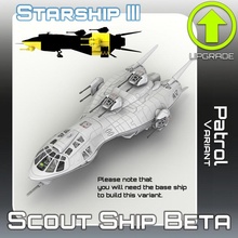 scout ship beta patrol variant tabletop sci-fi star terrain war miniature scifi starship landing 28mm hangar openlock traveller danger starfinder traveler 3d print model - Mito3D