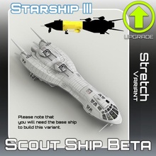 scout ship beta stretch variant tabletop sci-fi star terrain war miniature scifi starship landing 28mm hangar openlock traveller danger starfinder traveler 3d print model - Mito3D