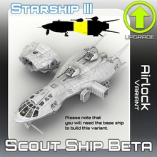 scout ship beta airlock variant upgrade tabletop sci-fi star terrain war miniature scifi starship landing 28mm hangar openlock traveller danger 30mm starfinder traveler 1 60 3d print model - Mito3D