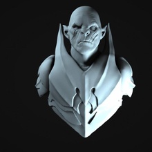 orco busto mesa anillos señor hobbit azog 3d print model - Mito3D