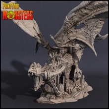 cave dragon tabletop game monster warhammer miniature dungeon patreon d&d dnd pathfinder lepas 3d print model - Mito3D