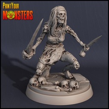 zombie female 3 tabletop game monster warhammer miniature patreon d&d dnd pathfinder lepas 3d print model - Mito3D