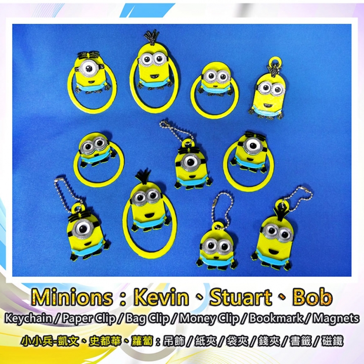 minions keychain paper clip bag money bookmark magnets & garden keyring minion movie paperclip despicableme moneyclip 3D print model - Mito3D