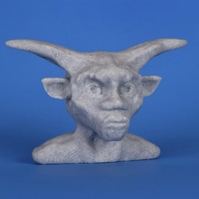 monster creature devil head sculpture smoke night smoky 3d print model - Mito3D