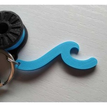 wave keychain sea blue 3d print model - Mito3D
