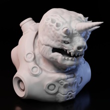 Einhorn Außerirdischer Marine Büste Monster Militär scifi 3d print model - Mito3D