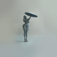 sexy mary poppins female figurines girl human lady miniatures woman character nude naked umbrella breast parasol person chest swimsuit umbel 3d print model - Mito3D