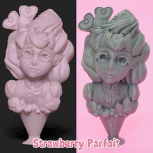 strawberry parfait bust store anime beautiful bust cartoon cute girl icecream manga woman desktop girly