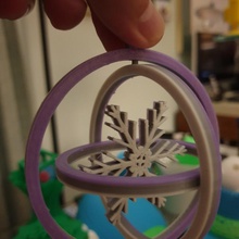 christmas snowflake ornament xmas globe snow print-in-place flake 3d print model - Mito3D