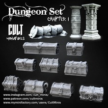 donjon ensemble chapitre table colonne modulaire terrain donjons Dragons poitrine dnd éclaireur atouts 3d print model - Mito3D