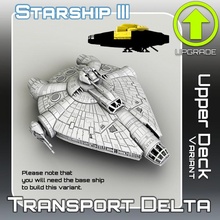 transporte delta Superior cubierta variante mesa sci fi estrella terreno guerra miniatura ciencia ficción nave estelar aterrizaje 28mm hangar cerradura abierta viajero peligro buscador estrellas 3d print model - Mito3D