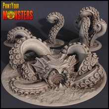 kraken tabletop game monster rpg warhammer water miniature tentacle kaiju patreon d&d dnd pathfinder lepas 3d print model - Mito3D