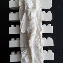 montini crepuscolo parete impostato Lego compatibile arte mattoni figura dea scultura donna sollievo bloccare mito edificio blocchi tendaggi bouwstenen briques 3d print model - Mito3D