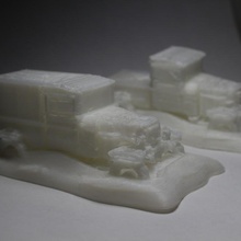 trucks snow christmas truck figures vehicles village 3d print model - Mito3D