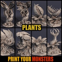 8 carnivorous plants tabletop game monster plant rpg set terrain warhammer miniature pack patreon d&d dnd bundle pathfinder scatter lepas 3d print model - Mito3D