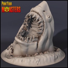 shark 1 tabletop game monster rpg terrain warhammer water miniature patreon d&d dnd pathfinder scatter lepas 3d print model - Mito3D