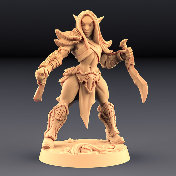 Deepwood alfar modular Dame Tischplatte Drachen Dungeons weiblich Mini Miniaturen Krieger Miniatur Minis Kriegsspiel Schurke dnd Pfadfinder Handwerker Gilde 3D print model - Mito3D